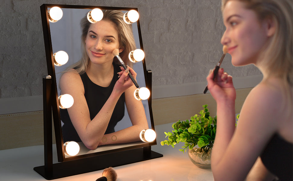 This affordable lighted mirror from Beautme is perfect for applying makeup