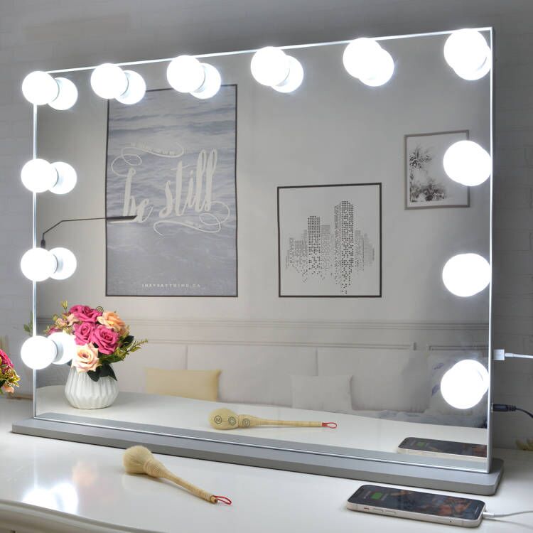 BEAUTME Vanity Mirror with Lights,Hollywood Makeup Mirror with 12pcs Dimmer Bulbs,Dressing Tabletop Mirror/Wall Mounted Mirror Smart Touch Control Led Mirror (28.3 * 21.3inch)