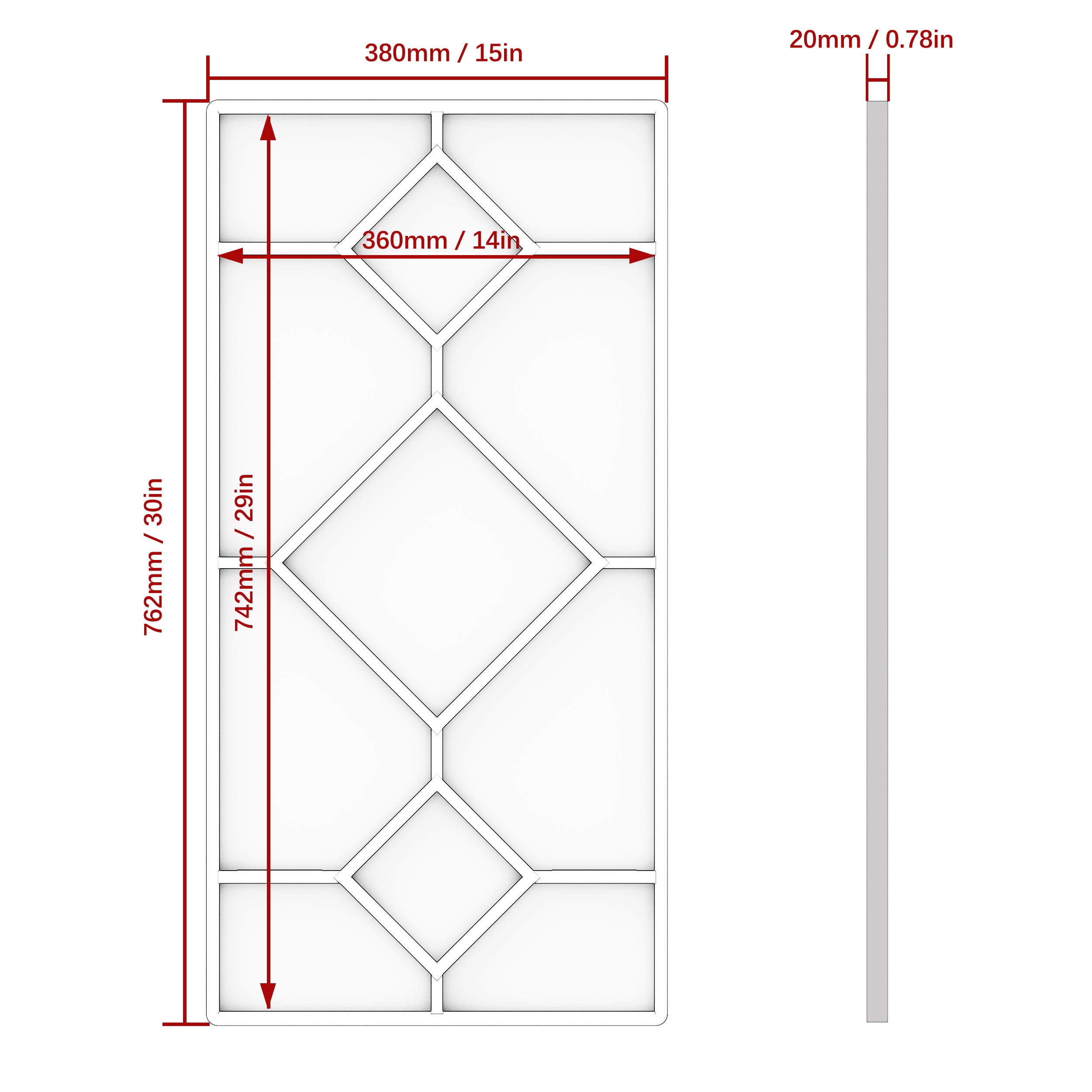 Black Decorative Window Mirror with Metal Frame