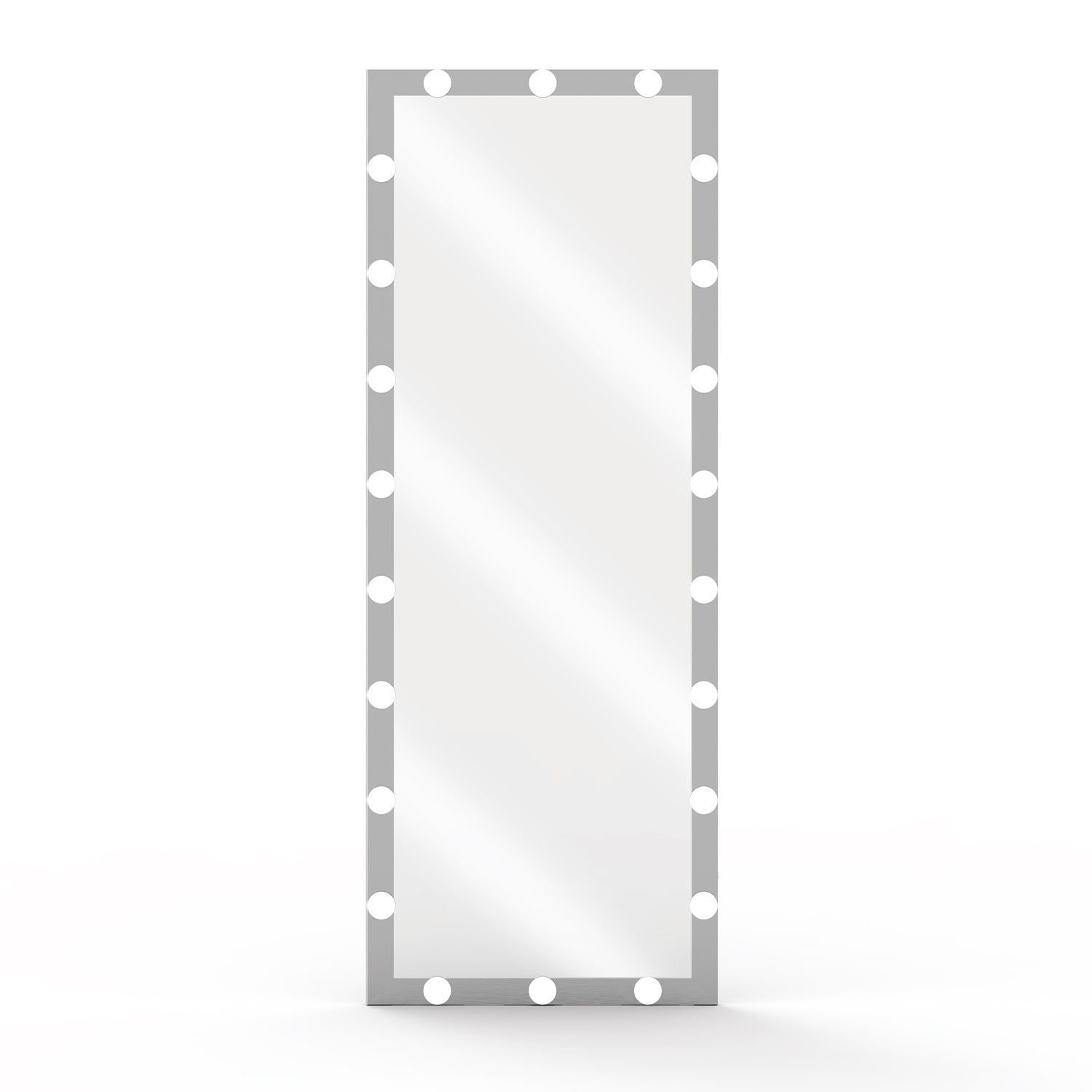 Hollywood Full Length Mirror with Lights Full Body Vanity Mirror with 3 Color Modes Lighted Standing Floor Mirror for Dressing Room Bedroom Wall Mounted Touch Control Silver 63"x24"