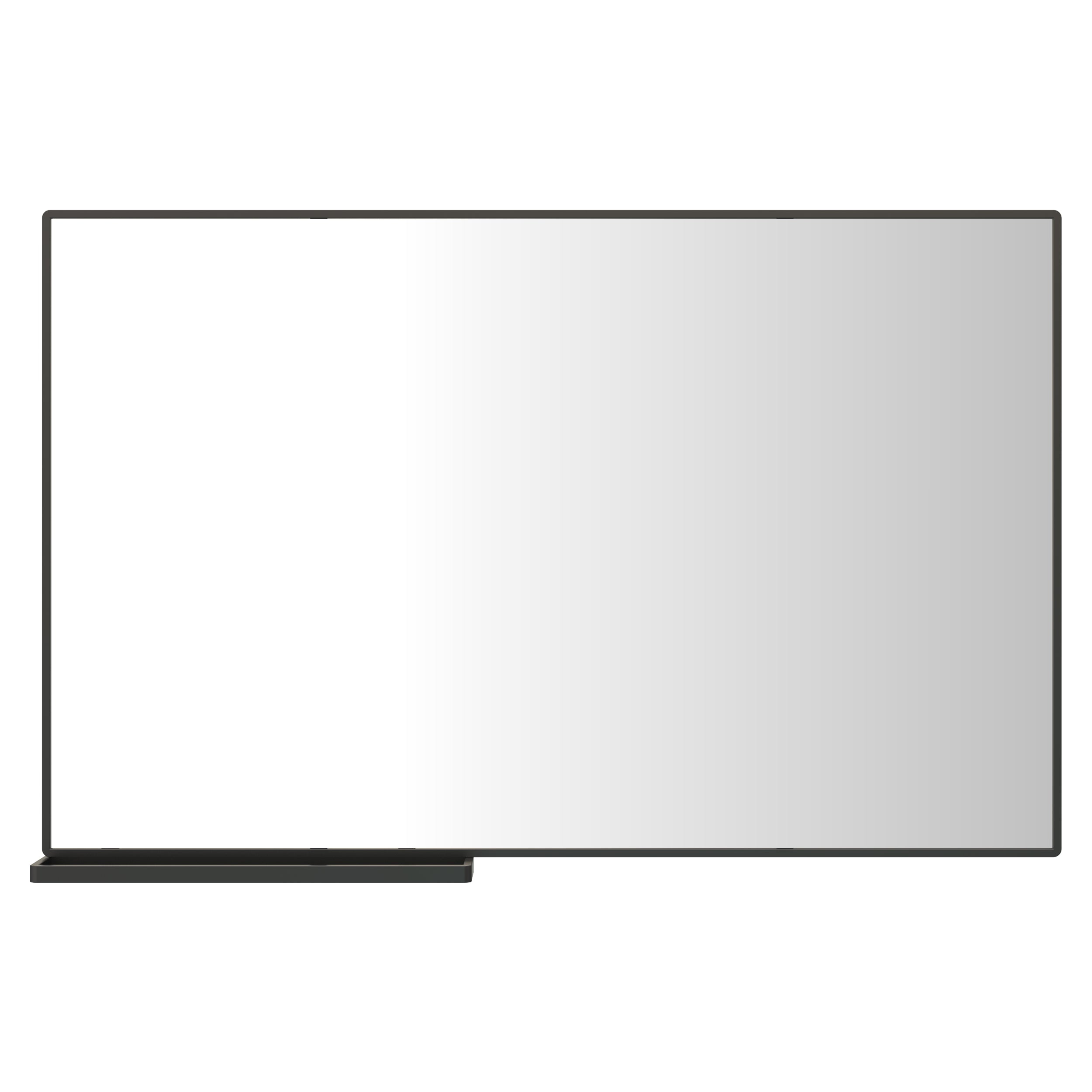 48x30 Inch Modern Bathroom Mirror With Storage Shelf Rectangular Black Wall Mirrors for Bathroom Living Room Bedroom Hanging Mirror Aluminum Frame