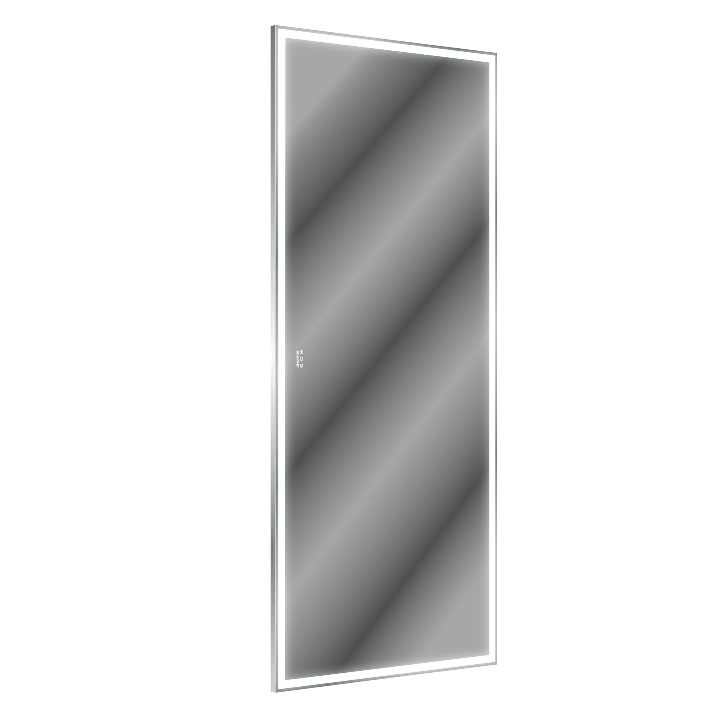 Extra Large LED Bathroom Mirror with 3 Color Aluminum Framed Wall Mirror Full Body Mirror with Lights, Vertical Horizontal Hanging Aluminum Framed Mirror for Bedroom Living Room, Silver, 84X36 inches