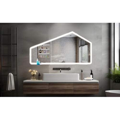 52*28 inch LED Bathroom Vanity Mirror Wall Mounted Adjustable White/Warm/Natural Lights Anti-Fog Touch Switch with Memory Modern Smart Large Bathroom Mirrors