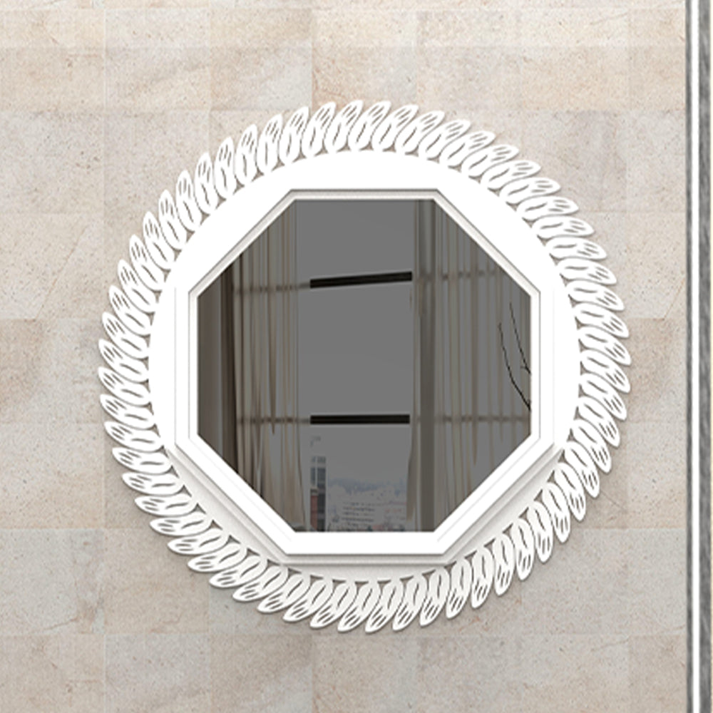 24"x24" White Decorative Wall Mirror for Home, Octagonal Geometric Mirror with Metal Frame,Modern Hanging Mirrors for Living Room,Bedroom Entryway (Copy)