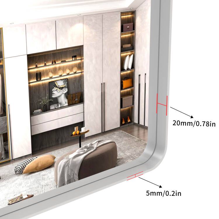 Oversized Bathroom Mirror with Removable Tray Wall Mount Mirror,Vertical Horizontal Hanging Aluminum Framed Wall Mirror Full Length Mirror,Full Body Mirror for Bedroom Living Room,Silver,72x32 Inches