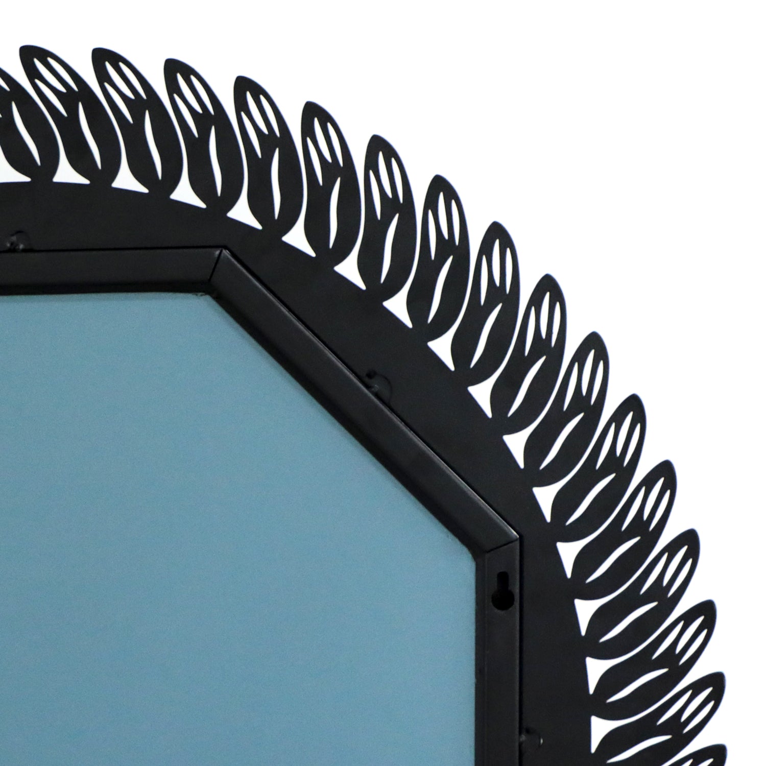 24"x24" Black Decorative Wall Mirror for Home, Octagonal Geometric Mirror with Metal Frame,Modern Hanging Mirrors for Living Room,Bedroom Entryway