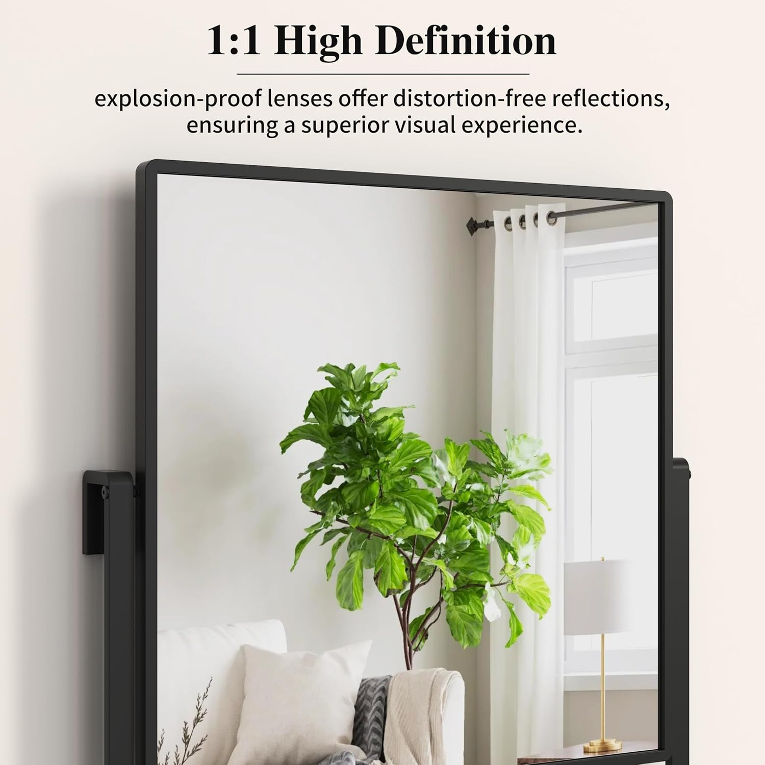 Modern Black Square Wall Mirror with Shelf & Hooks, 21.7 x 29.3 Inch Large Bathroom Mirror with 10° Adjustable Tilt for Entryway, Living Room, Hallway, Bedroom