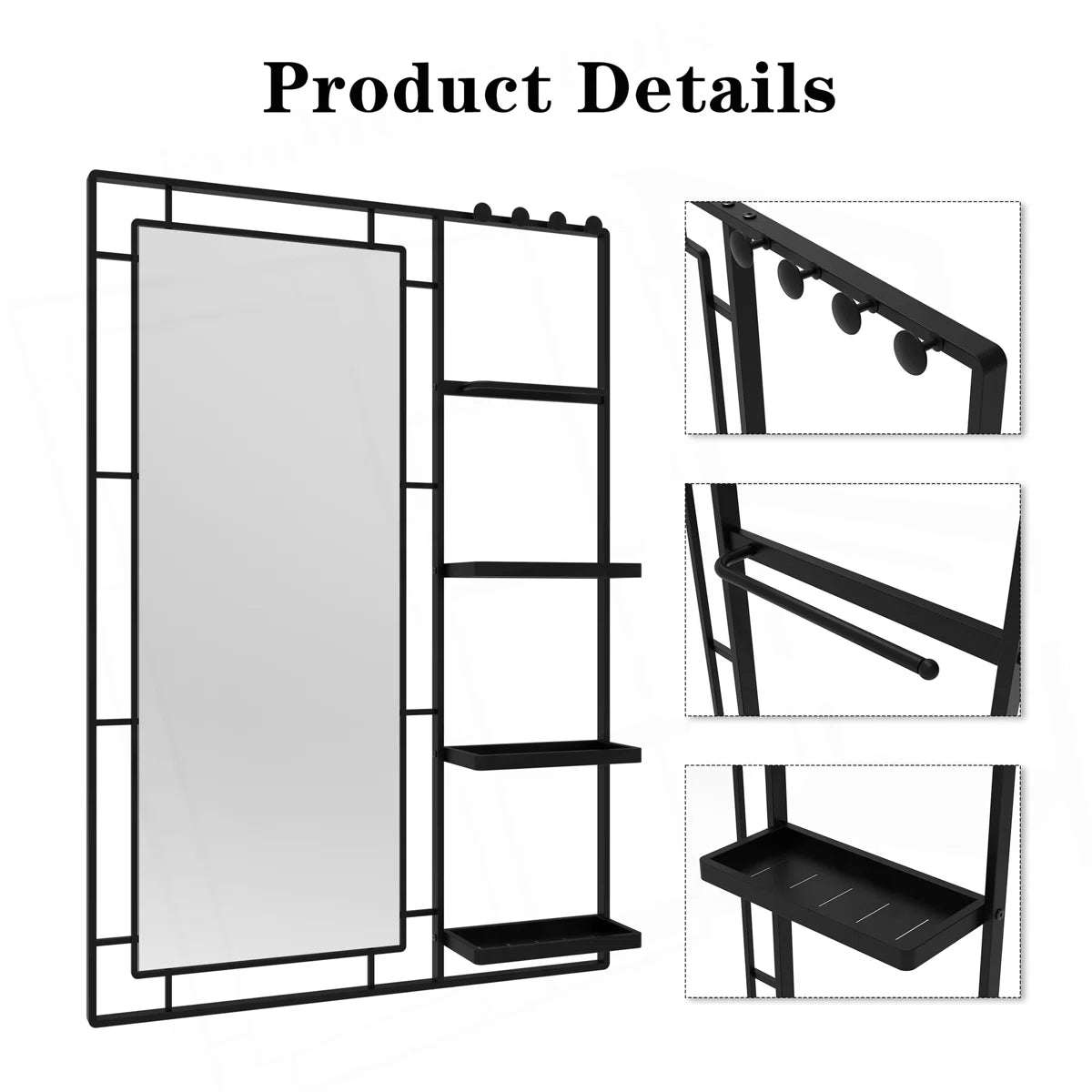 Wall Mirror With Versatile Shelf And Premium HD Glass, Perfect For Modern And Functional Spaces